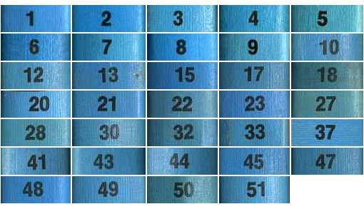 Examples of spine numbers set in Helvetica